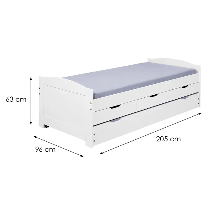 Ágy 20900245 Ulli 90x200 Fehér,3