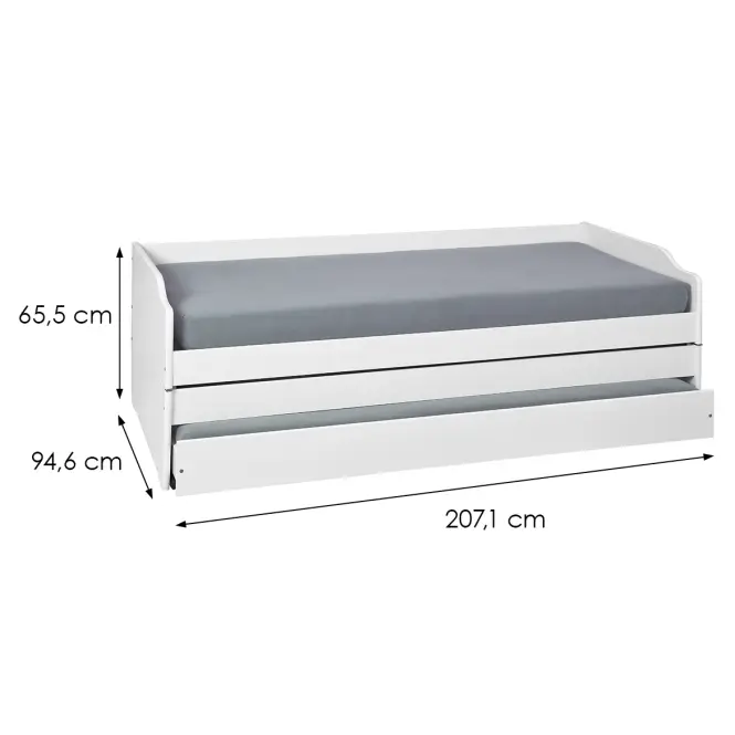 Ágy 20900257 Lotar 90x200 Fehér,2