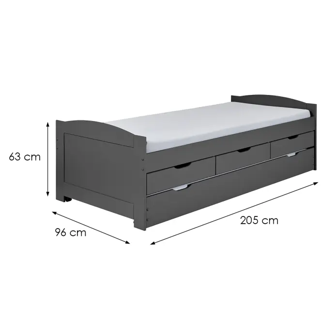 Ágy 20902850 Lena 10 200x90 Szürke,3