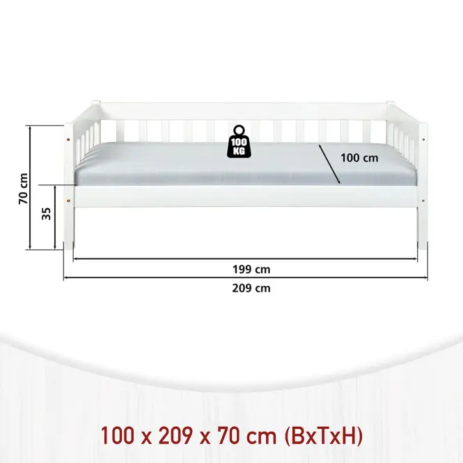 Ágy Leżanka 29040060 Sintro 90x200 Fehér,4