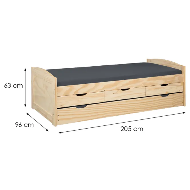 Ágy 30500245 Marinella 90x200 + Fiók Természetes,3