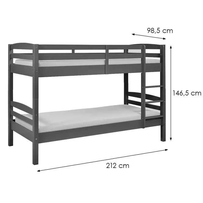 Ágy emeletes 30500268 Lavius 90x200 Szürke,3