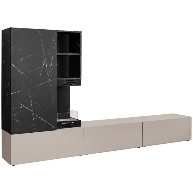 Nappali Bútor Gina Sgms Gn Clay Grey/Marble Black,2