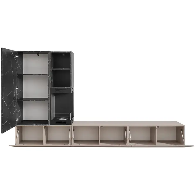 Nappali Bútor Gina Sgms Gn Clay Grey/Marble Black,3