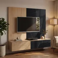 Nappali Bútor Noir I Dcms Nr1 Cremona Oak/Marble Black
