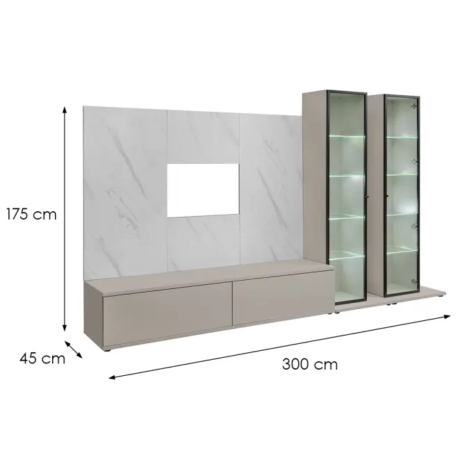 Nappali Bútor Glam Ii Ccmw Gl3 Kasmír/Marble Bianco,4