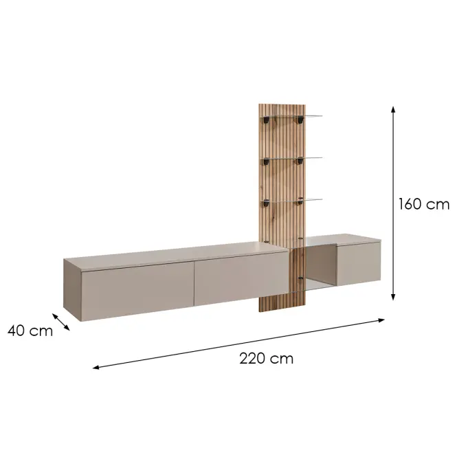 Nappali Bútor Luzz Sgce Lz Clay Grey/Coast Evoke Oak,4