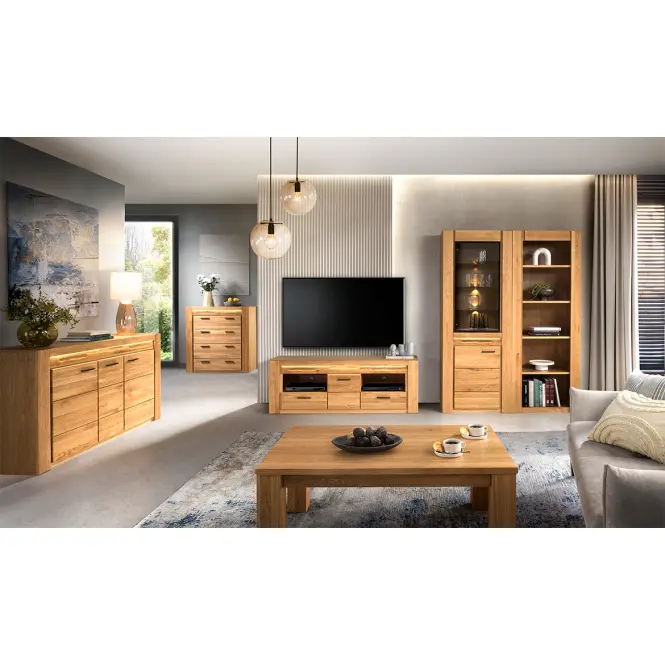 Vitrin Velvet 10 2d L Tömör Tölgyfa Natúr Olaj,12