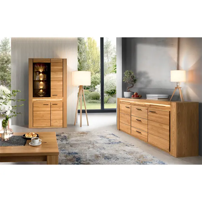 Vitrin Velvet 10 2d L Tömör Tölgyfa Natúr Olaj,7