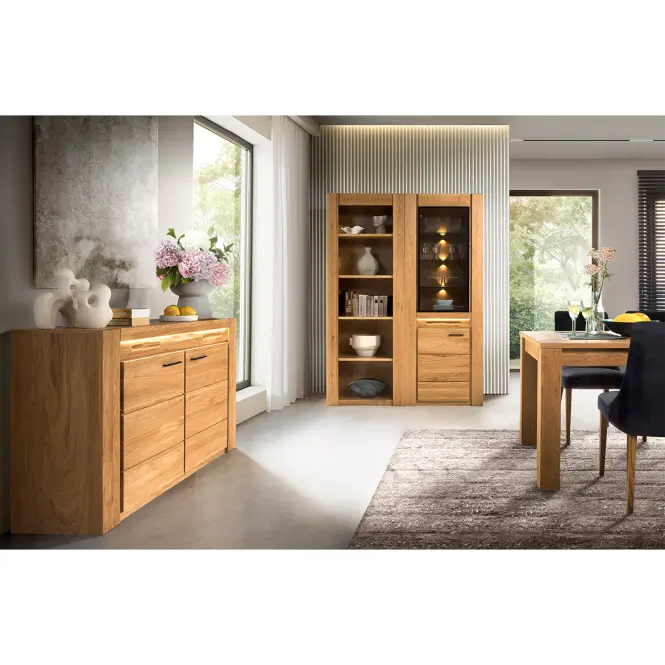 Vitrin Velvet 12 4d Tömör Tölgyfa Natúr Olaj,15