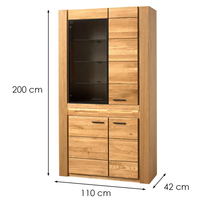 Vitrin Velvet 12 4d Tömör Tölgyfa Natúr Olaj,2