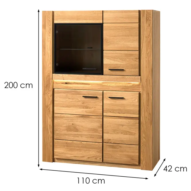 Vitrin Velvet 15 4d Tömör Tölgyfa Natúr Olaj,2