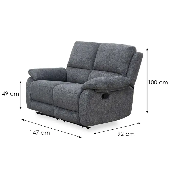 Kanapé Aruba 2S+2REC szürke relaxációs funkcióval,5