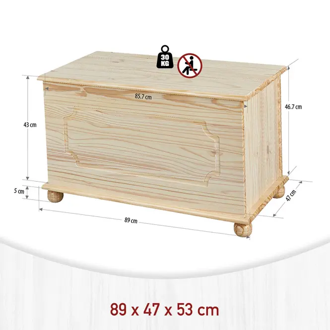 Játékláda 16901000 Emel Természetes fenyőlakk,4