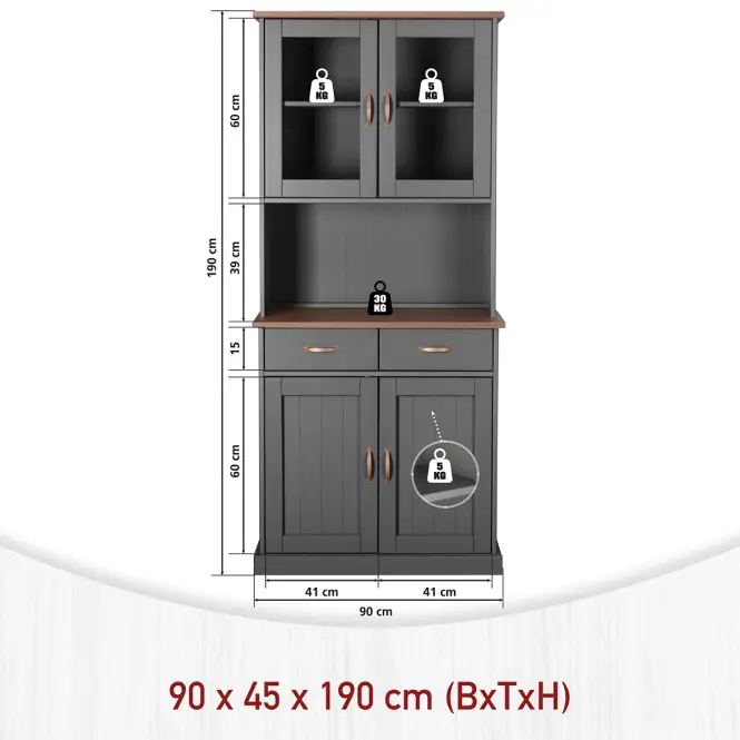 Vitrin Luzerna 5,1 Szürke/Sepia,4