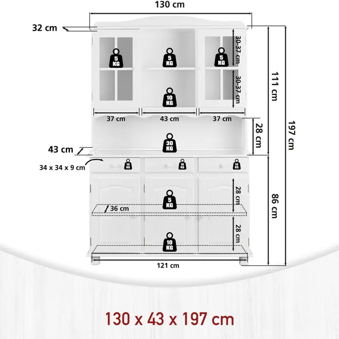 Vitrin 20900815 Siena Fehér fenyő,4
