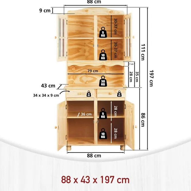 Vitrin 30500005 Alicante Természetes lakk,4