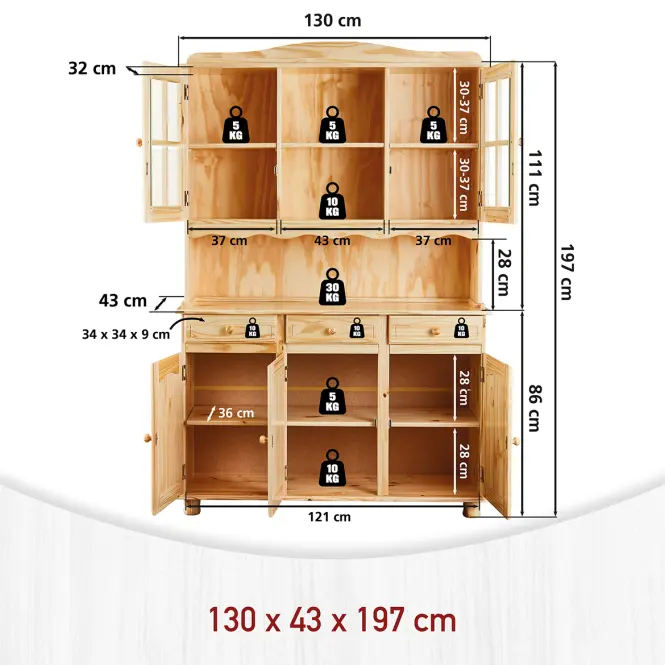 Vitrin 30500020 Toscana Fenyő természetes lakk