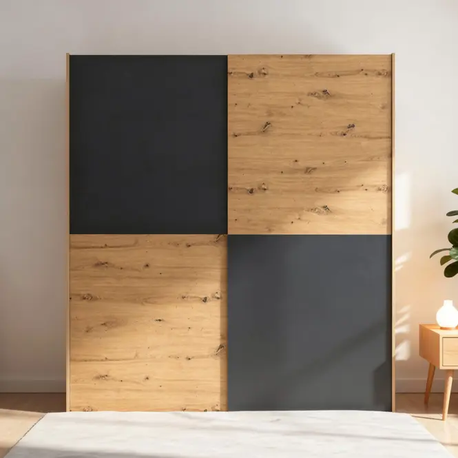 Szekrény Larisa 170 artisan/fekete keret artisan,4
