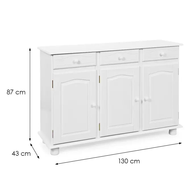 Komód 20900810 Livio 3d3s Fehér fenyő,2