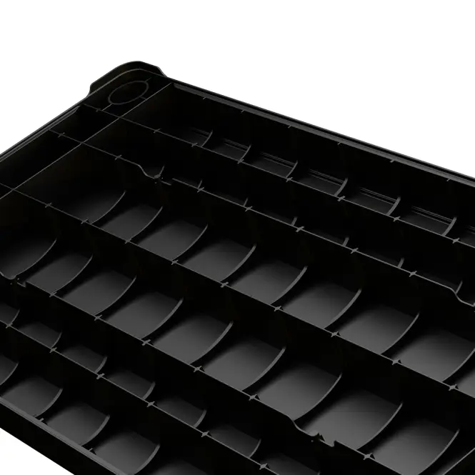 Műanyag polcos állvány 4 polccal, 132x60x30, fekete,3