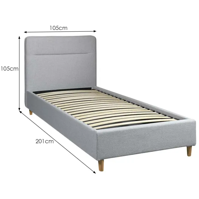 Ágy Cesana 90x200 BED23-09 szürke,10