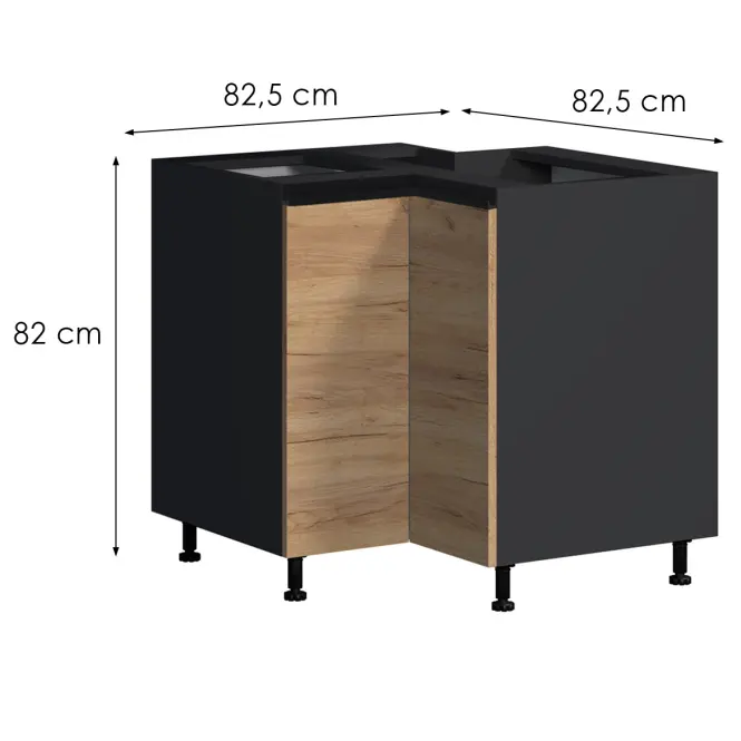 Konyhaszekrény Brick DRL fekete/craft