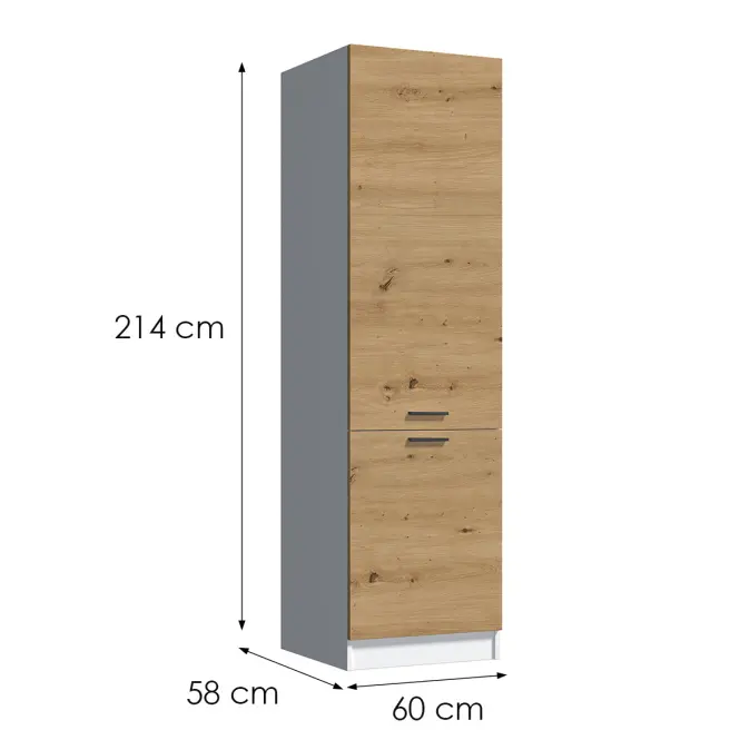 Konyhaszekrény Economic D60 fehér/artisan,2