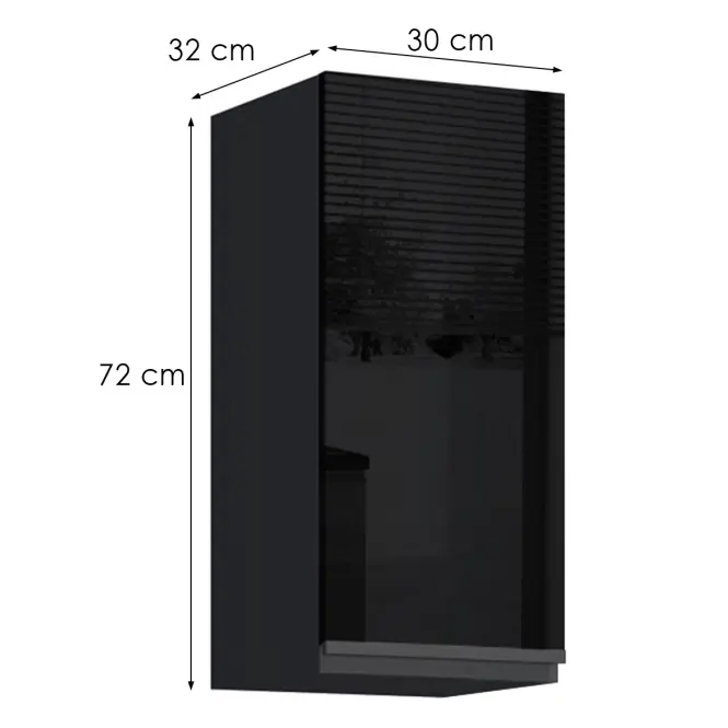 Konyhaszekrény Brick G30 fekete/fekete fényes HG,2
