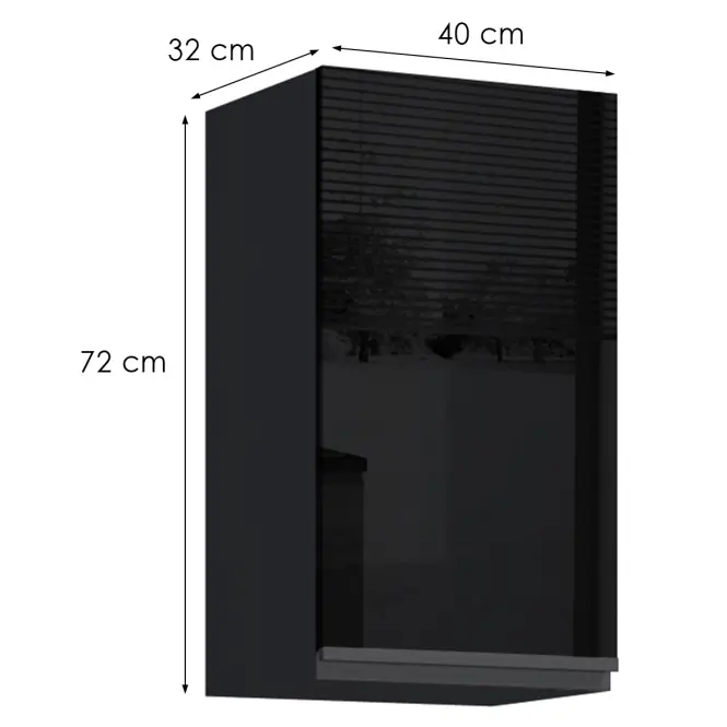 Konyhaszekrény Brick G40 fekete/fekete fényes HG,2