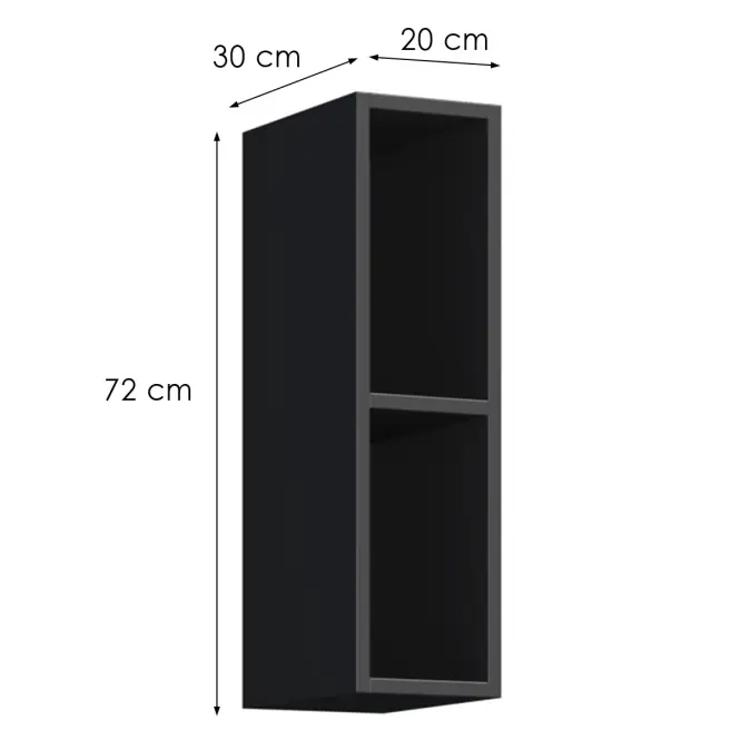 Konyhaszekrény Brick G20 OTW fekete/fekete fényes HG,2