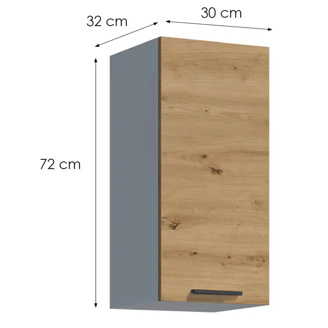 Konyhaszekrény Economic G30 fehér/artisan,2