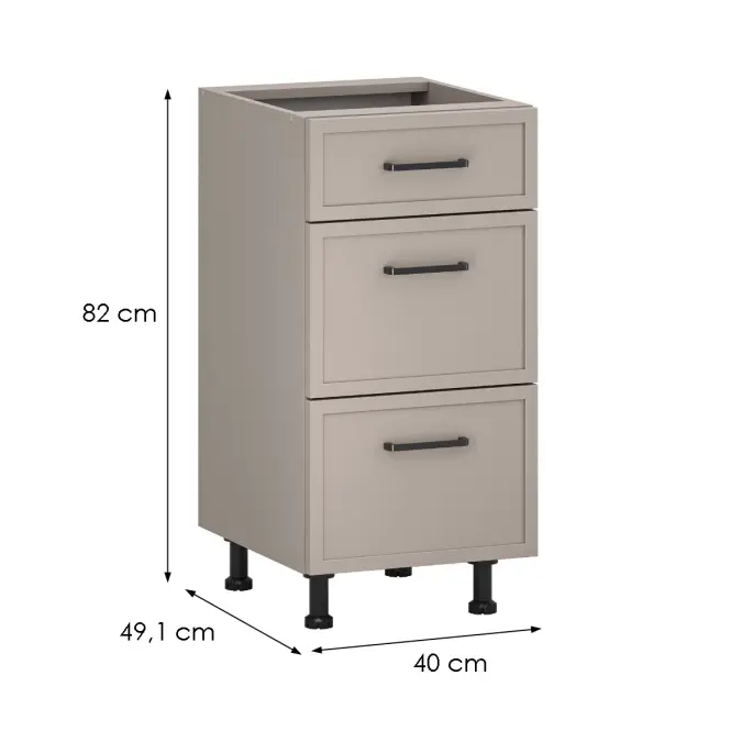 Konyhaszekrény Heming D40 3s agyag,2