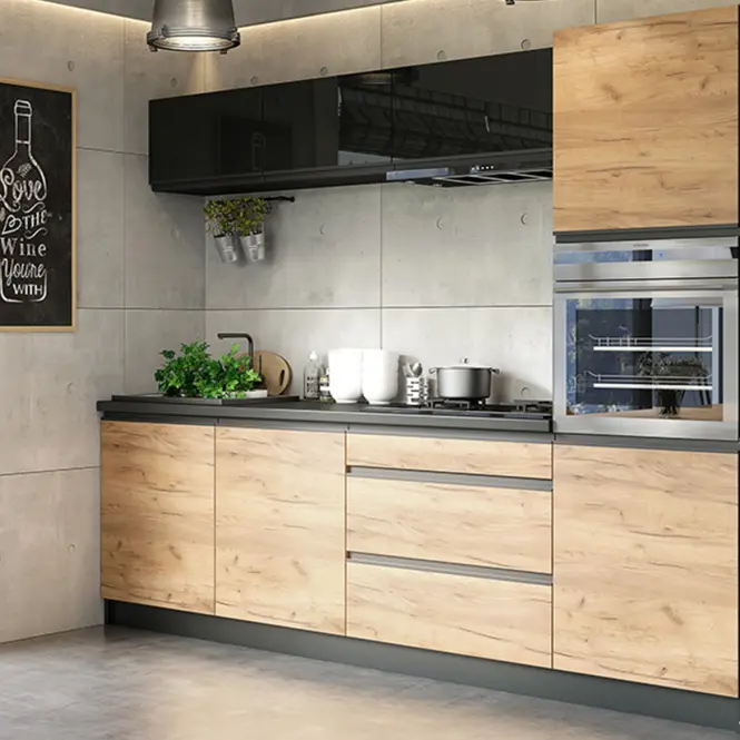 Konyhabútor Brick 260 fekete/craft