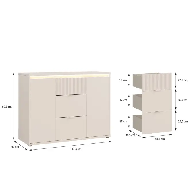 Komód Mimatte Homok Avnk231b-M846,2