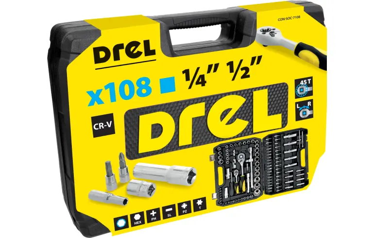 Drel Csavarkulcs-készlet 108 db CON-SOC-7108,2