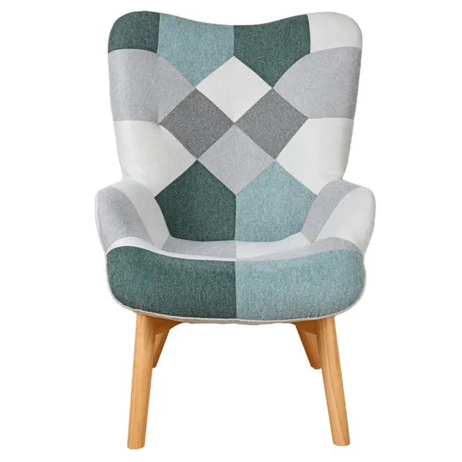 Fotel Maddie mentazöld patchwork