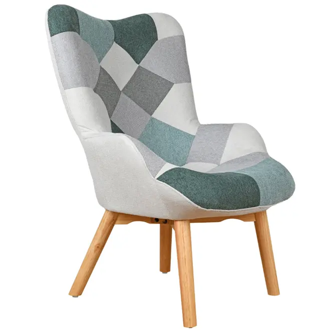 Fotel Maddie mentazöld patchwork,2
