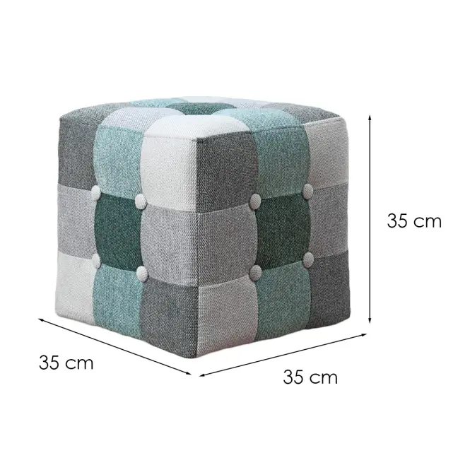 Puff Maddie mentazöld patchwork,6