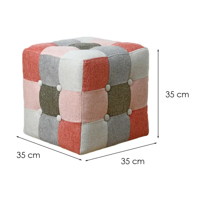 Puff Maddie rózsaszín patchwork,5
