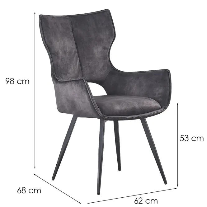 Szék Queen LDC1125 szürke