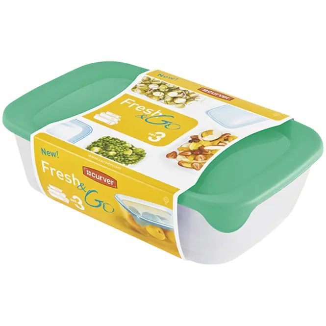 Fresh&Go 249417 3 db-os téglalap alakú szemetes készlet, vegyes színek,3