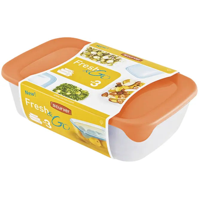 Fresh&Go 249417 3 db-os téglalap alakú szemetes készlet, vegyes színek