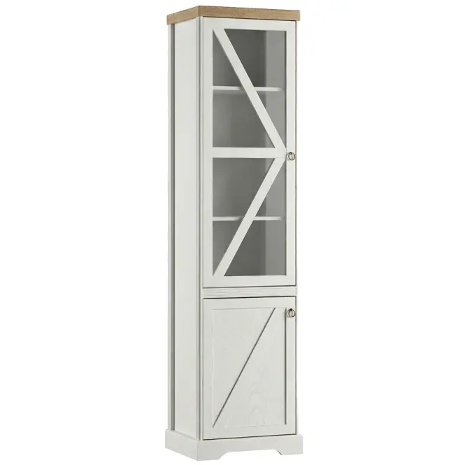 Vitrin Barn W1d  Biela Opal-Cremona