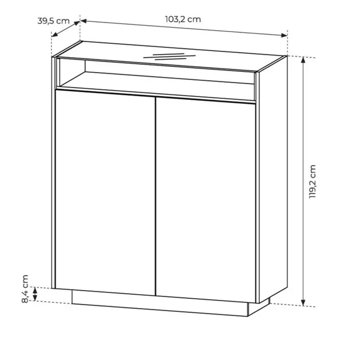 Komód Hiro A Magas 2d Beige,3