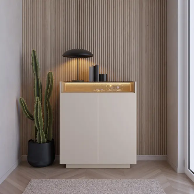 Komód Hiro A Magas 2d Beige,5
