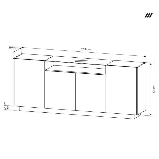 Komód Hiro B 203 4d Beige,3