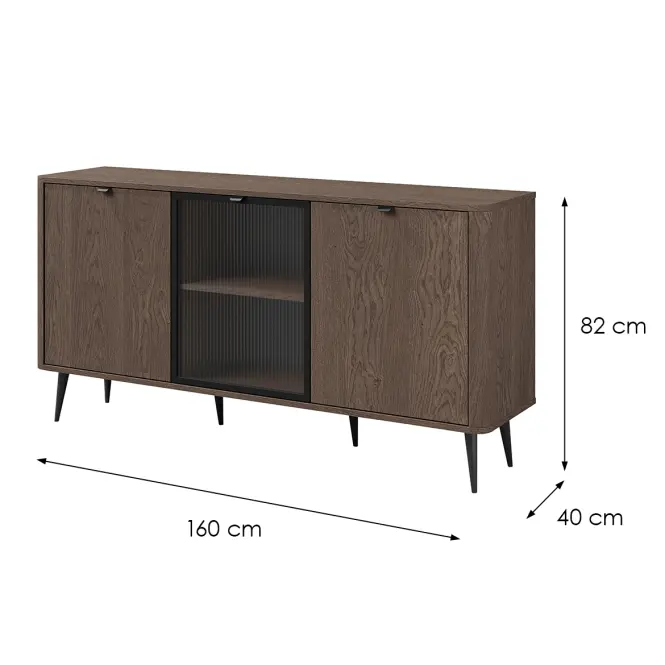 Komód 160 Marley 7 3d Baltic Storm/Fekete,2