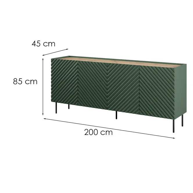 Komód 4d2sz Onda Green/Artisan,2