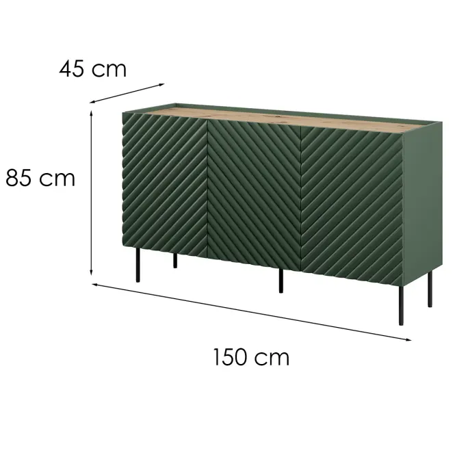 Komód 150 3d2sz Onda Green/Artisan,2